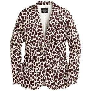 J. Crew Parke Women's Animal Print Blazer - Brown and Cream - 2